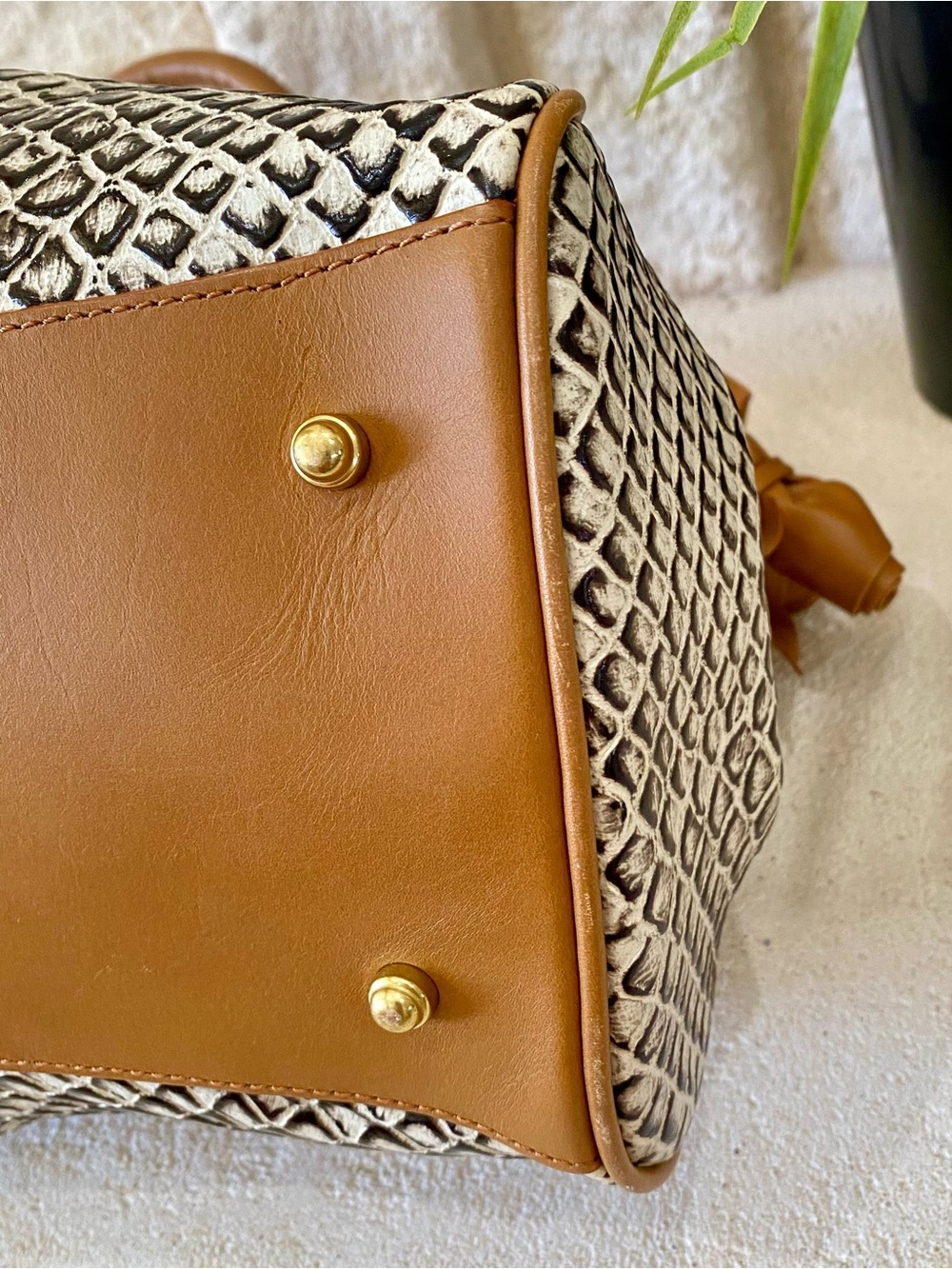 BLACK JAVA-LOUISE ROSE Brahmin Satchel - Picture 12 of 15